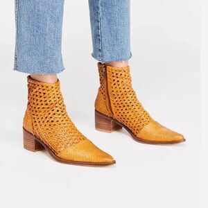 Free People In the Loop Woven Ankle Boots Tan Size 40/US 10